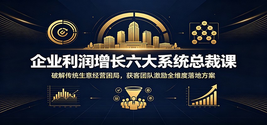 企业利润增长六大系统总裁课：破解传统生意经营困局，获客团队激励全维度落地方案-资源项目网