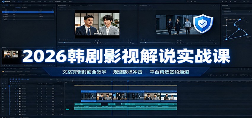2026韩剧影视解说实战课:文案剪辑封面全攻略,规避版权冲击平台精选签约通道-资源项目网