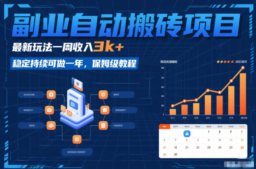 副业自动搬砖项目：一周收入3k+，稳定持续可做一年，保姆级教程揭秘-资源项目网
