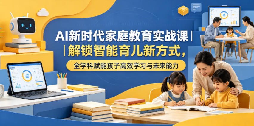 AI新时代家庭教育实战课：解锁智能育儿新方式，全学科赋能孩子高效学习与未来能力-资源项目网