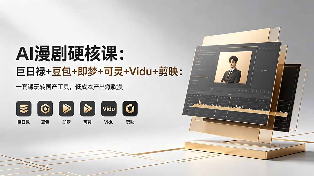 AI漫剧创作课程：巨日禄+豆包+即梦+可灵+Vidu+剪映，低成本打造爆款国产漫剧-资源项目网