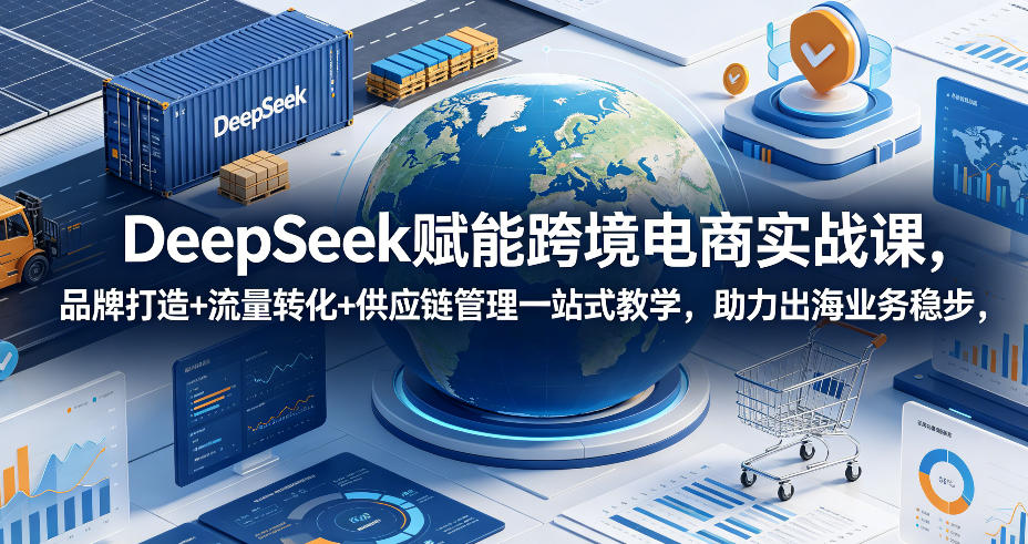 跨境电商实战课程：DeepSeek助力品牌打造、流量转化与供应链管理，推动业务稳步增长-资源项目网