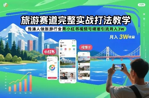 旅游行业实战攻略：小红书视频号引流技巧，月入3万的普通人秘籍-资源项目网