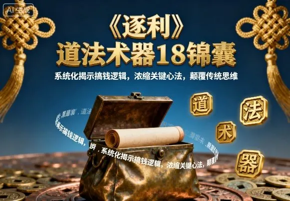 《逐利》揭秘搞钱逻辑,18锦囊系统化揭示道法术器,颠覆传统思维-资源项目网
