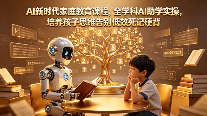 AI新时代家庭教育课程：全学科AI助学实操，培养孩子思维告别低效死记硬背-资源项目网