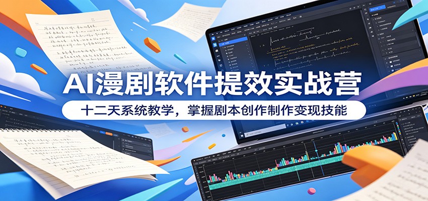AI漫剧软件提效实战营：十二天系统教学，掌握剧本创作制作变现技能-资源项目网