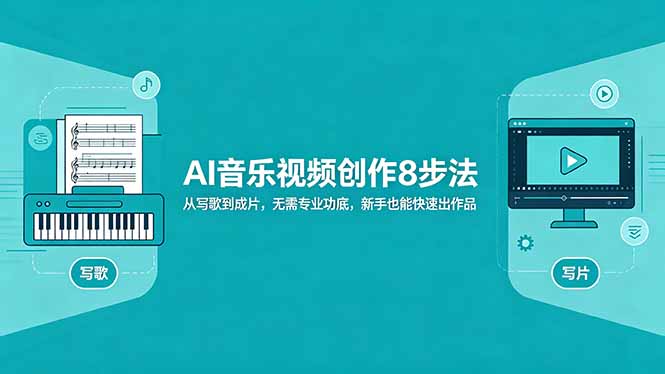 AI音乐视频创作8步法：新手入门，快速出作品-资源项目网