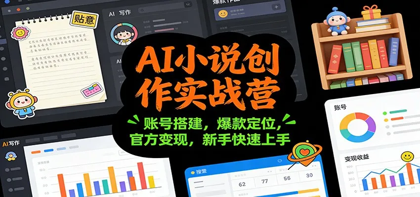 AI小说创作实战营：新手快速入门，账号搭建与变现技巧-资源项目网