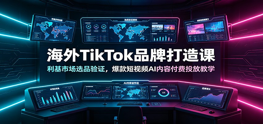 海外TikTok品牌打造课程：利基市场选品与爆款短视频AI投放教学-资源项目网