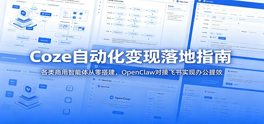 Coze自动化变现指南：从零搭建商用智能体，OpenClaw对接飞书提升办公效率-资源项目网