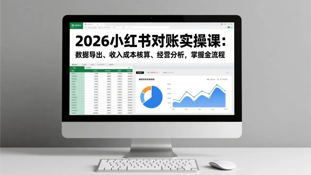 2026小红书对账实操课程:数据导出、成本核算、经营分析,掌握全流程-资源项目网