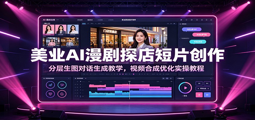 美业AI漫剧探店短片创作教程：分层生图对话生成与视频合成优化实操-资源项目网