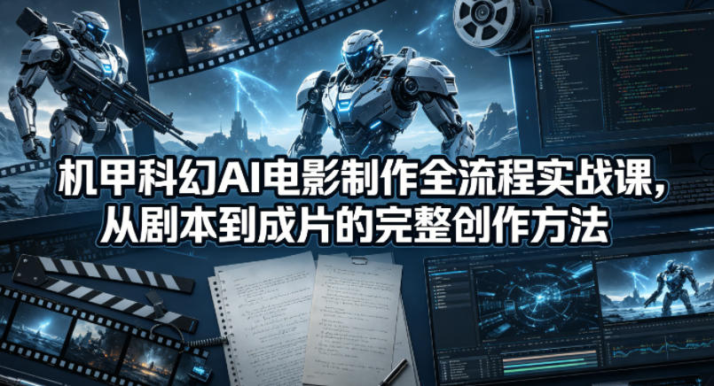 机甲科幻AI电影制作全流程实战课：从剧本到成片的完整创作方法-资源项目网