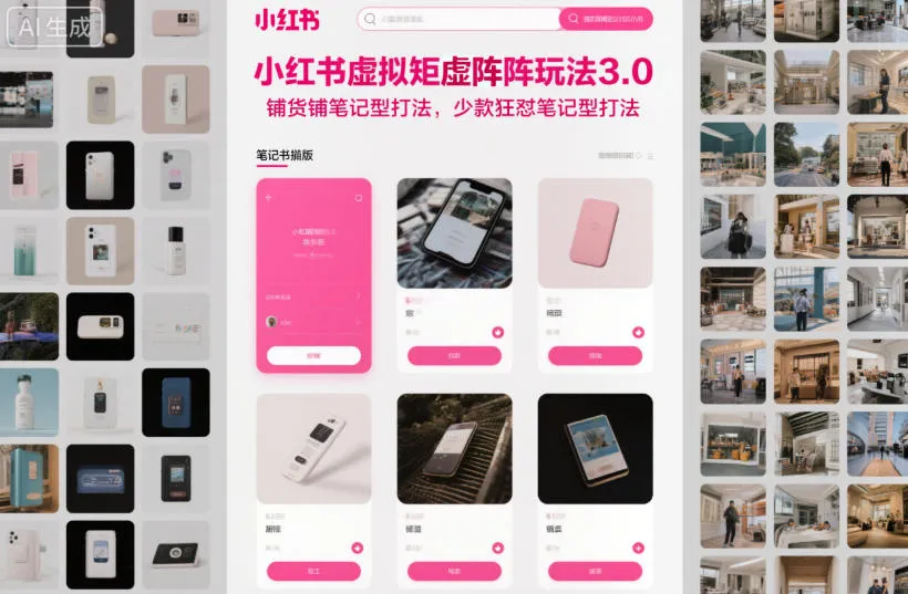 小红书虚拟矩阵3.0:高效铺货与笔记型打法指南-资源项目网