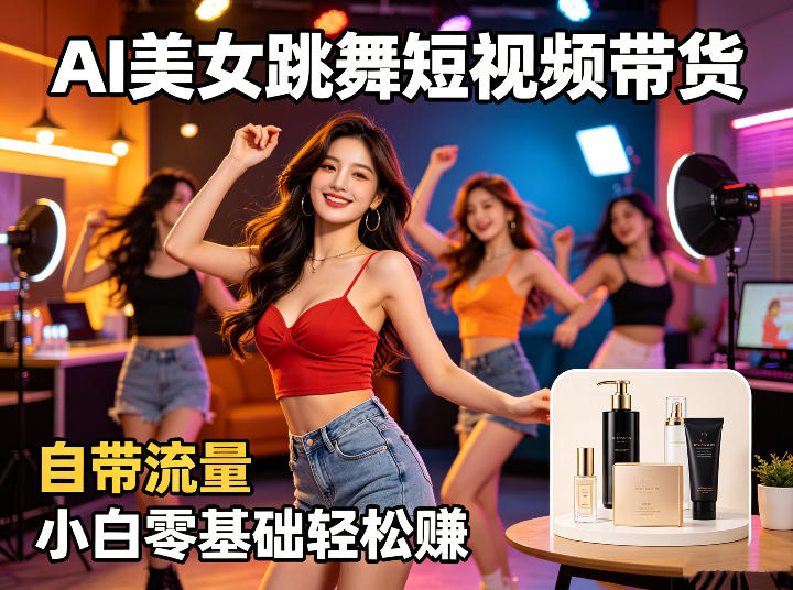 AI美女跳舞短视频带货：零基础轻松赚钱，详细教程-资源项目网