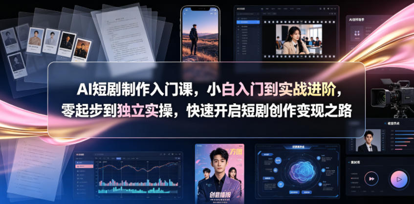 AI短剧制作入门到实战：零基础到独立实操，快速开启变现之路-资源项目网