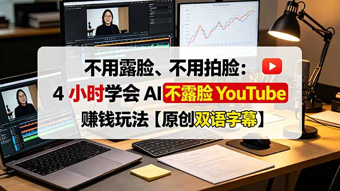 4小时学会AI不露脸YouTube赚钱玩法【原创双语字幕】-资源项目网