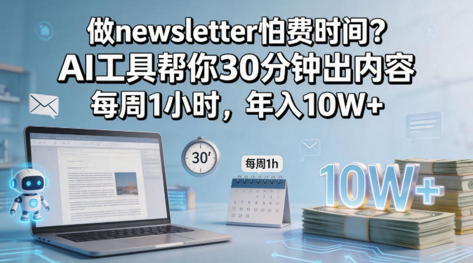 AI工具30分钟出内容，每周1小时，年入10W+！【原创双语字幕】-资源项目网