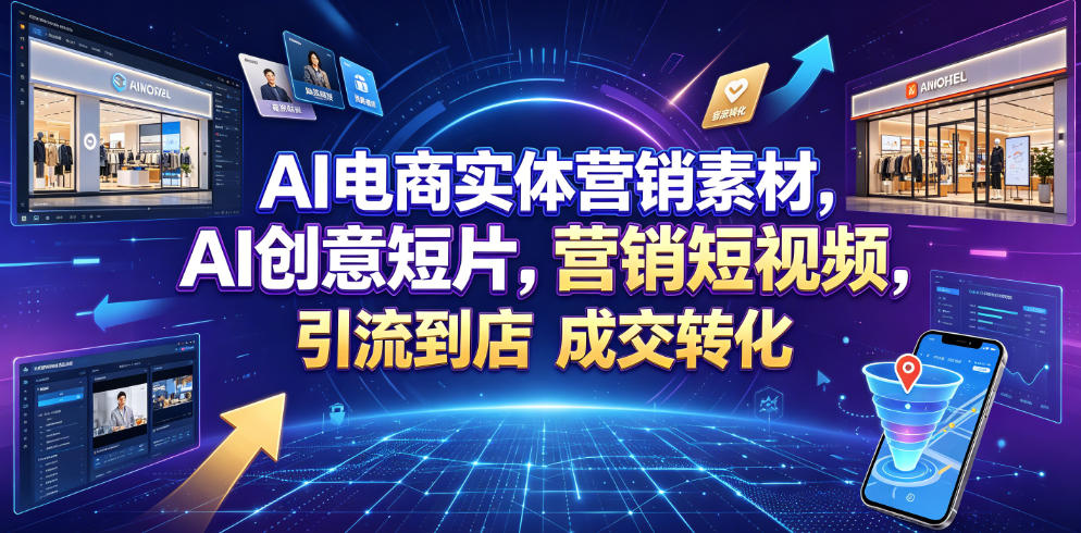 AI电商营销素材：创意短片制作，高效引流到店，提升门店客流与成交转化率-资源项目网