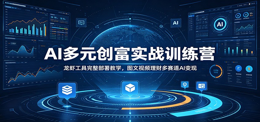 AI多元创富实战训练营：龙虾工具完整部署教学，图文视频理财多赛道AI变现-资源项目网