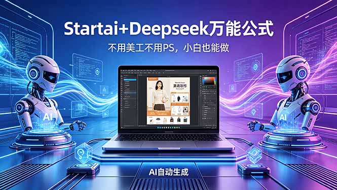 AI电商详情页自动生成：Startai+Deepseek万能公式，无需美工和PS，小白也能上手-资源项目网