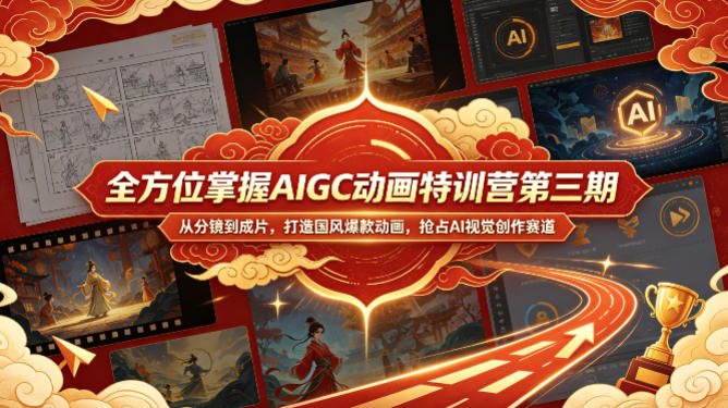 AIGC动画特训营第三期：国风爆款动画制作，抢占AI视觉创作赛道红利-资源项目网