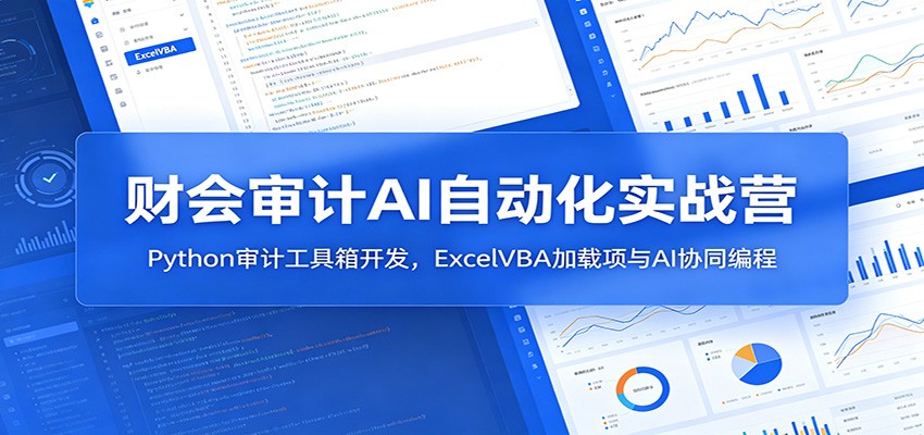 财会审计AI自动化实战营：Python审计工具箱开发，ExcelVBA加载项与AI协同编程-资源项目网