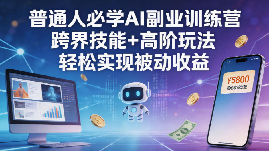AI副业训练营：普通人必学，轻松实现被动收益-资源项目网