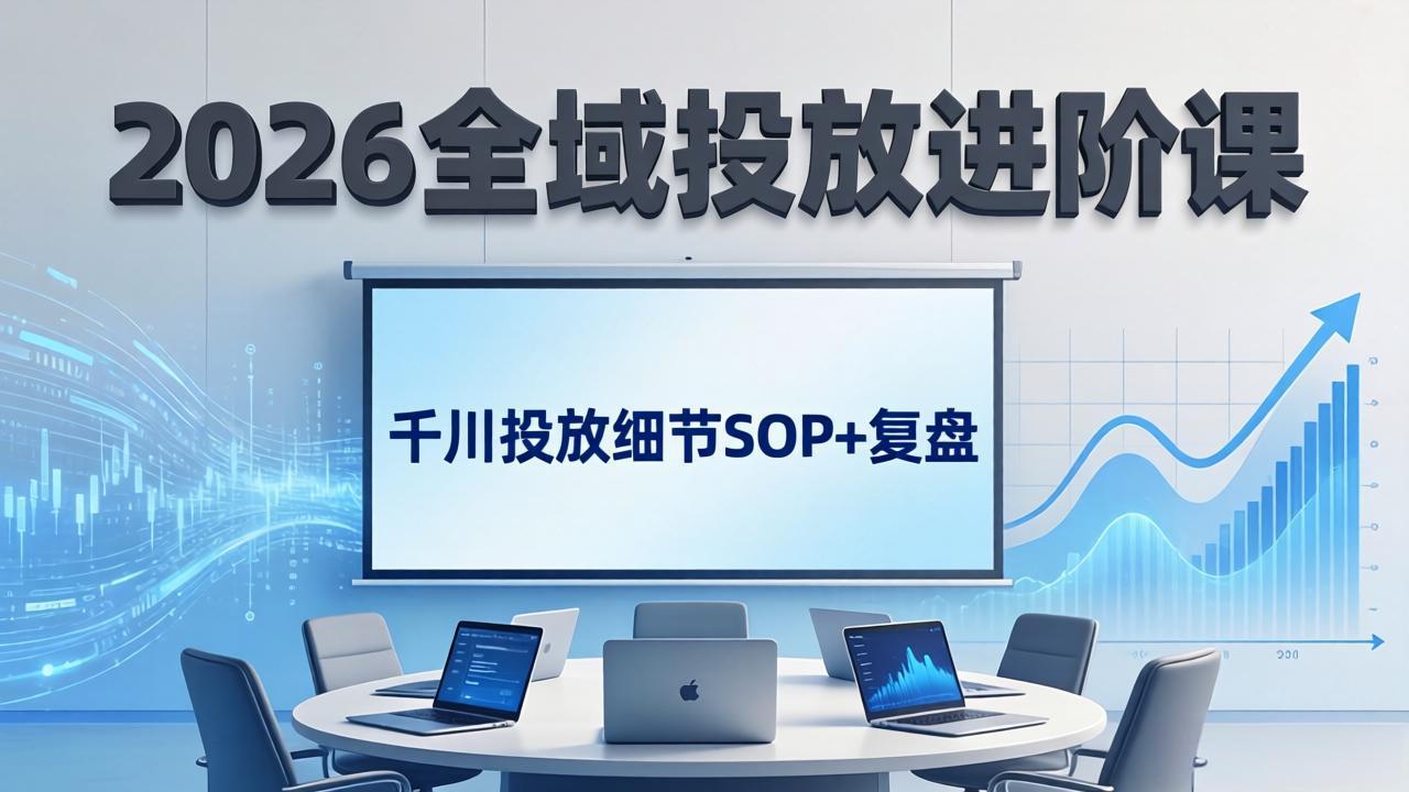2026全域投放进阶课：杭州线下3天实战，千川投放细节SOP+复盘，助力自然流量增长-资源项目网