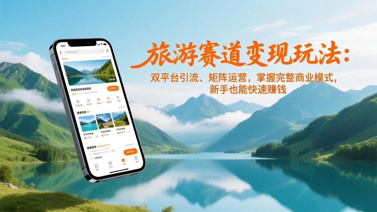 旅游赛道变现攻略:双平台引流与矩阵运营,新手快速盈利指南-资源项目网