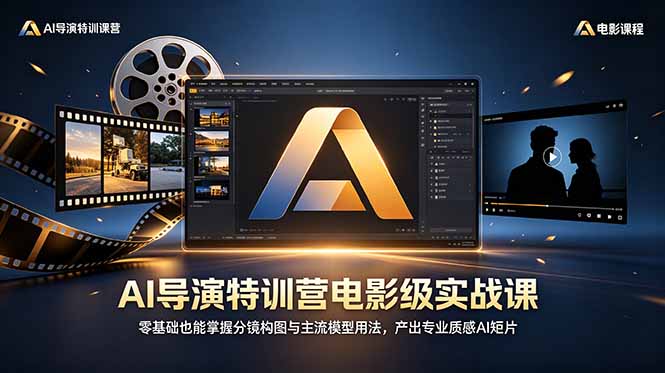AI导演特训营：零基础入门，掌握电影级分镜构图与主流模型，打造专业质感AI短片-资源项目网