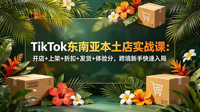 TikTok东南亚本土店运营实战课程：开店、上架、折扣、发货及体验分，助力跨境新手快速入局-资源项目网