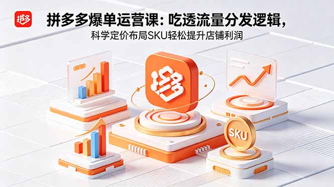 拼多多爆单运营实战课：掌握流量分发逻辑，科学定价布局SKU提升店铺利润-资源项目网