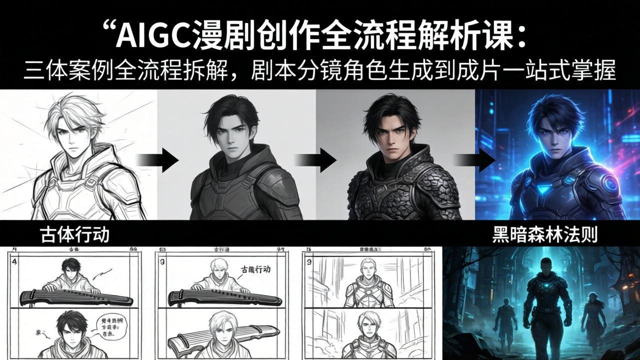 AIGC漫剧创作全流程解析：三体案例全程拆解，剧本到成片一站式掌握-资源项目网