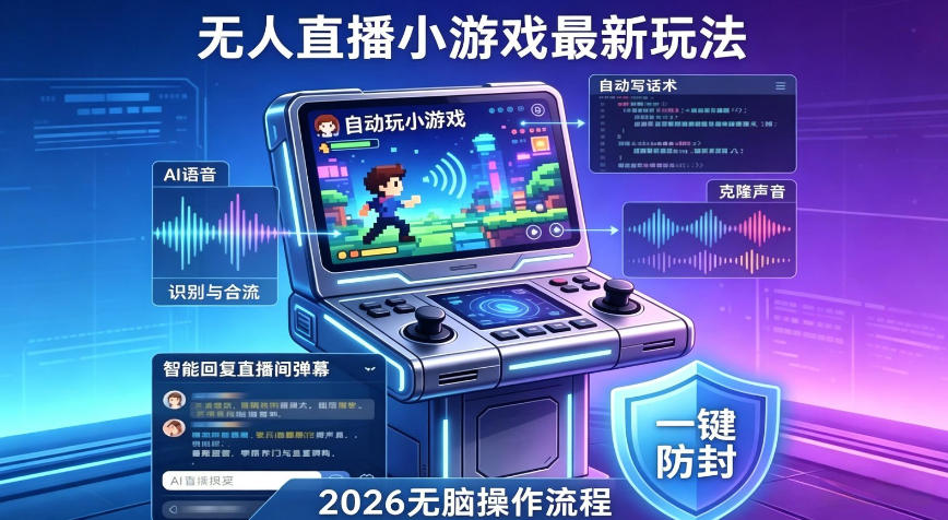 2026年AI无人直播小游戏：创业副业增收，小白月入1w+【揭秘】-资源项目网