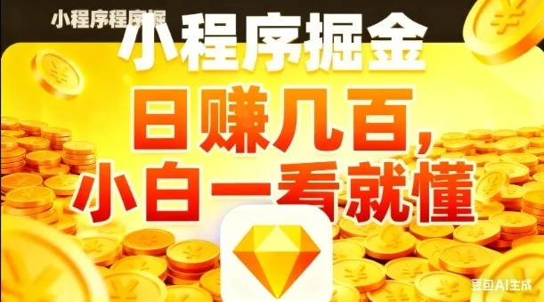 揭秘:微信小程序掘金项目,5分钟学会日入几元【小白入门】-资源项目网