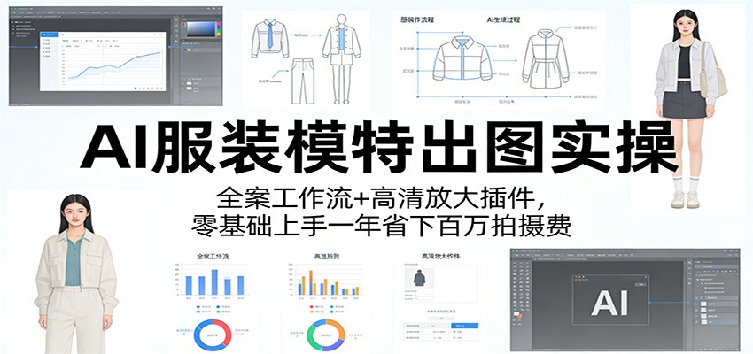 AI服装模特出图实操：零基础入门，一年省百万拍摄费-资源项目网