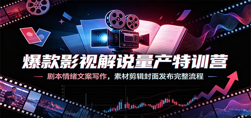 爆款影视解说特训营：剧本情绪文案写作与素材剪辑封面发布全流程-资源项目网