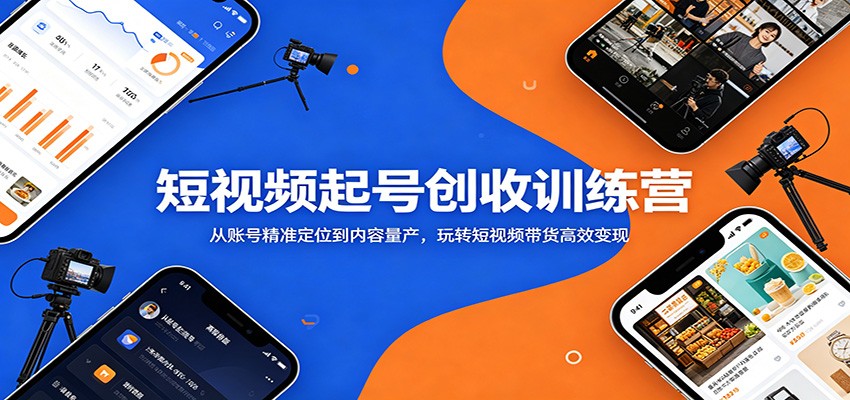 短视频起号创收训练营：掌握精准定位与内容生产，高效带货变现技巧-资源项目网
