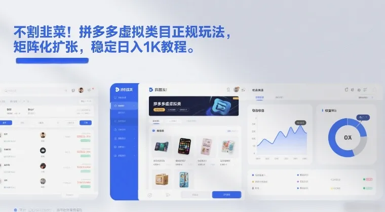 揭秘拼多多虚拟商品正规盈利策略：矩阵化运营，稳定日赚1K教程-资源项目网