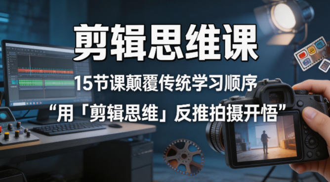 15节剪辑思维课，颠覆传统学习顺序，用「剪辑思维」反推拍摄开悟-资源项目网