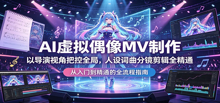 AI虚拟偶像MV制作：导演视角下，掌握全局、人设、词曲、分镜与剪辑技巧-资源项目网