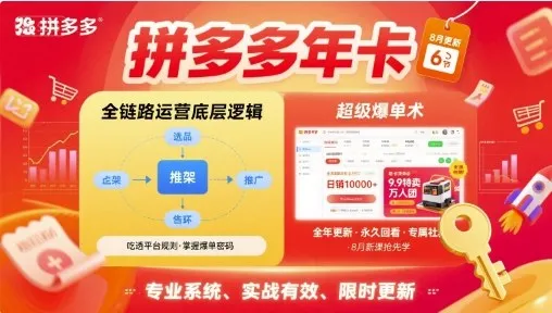 拼多多年卡：揭秘全链路运营底层逻辑，掌握超级爆单技巧（更新至12月）-资源项目网