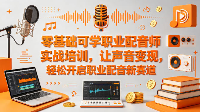 零基础职业配音师实战培训：声音变现，轻松开启新赛道-资源项目网