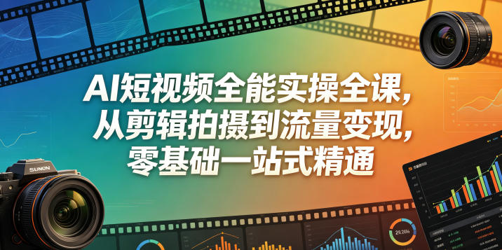 AI短视频全能实操课程：零基础到流量变现，一站式精通-资源项目网