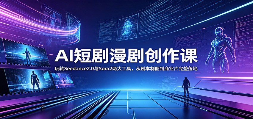 AI短剧漫剧创作课程：掌握Seedance2.0与Sora2工具，实现剧本到商业片的完整制作-资源项目网