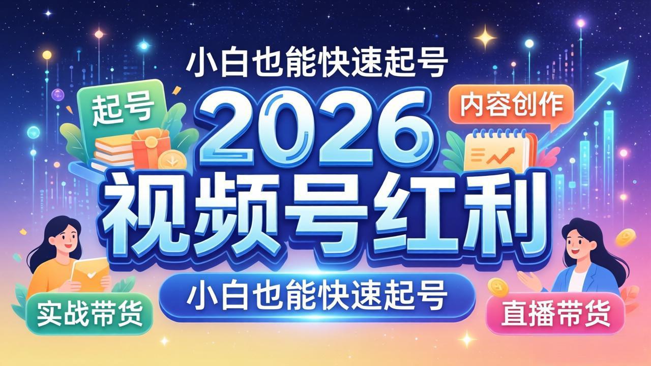 2026视频号盈利实战营：大佬传授起号、内容、直播、IP、投流、私域、矩阵全方位落地策略-资源项目网