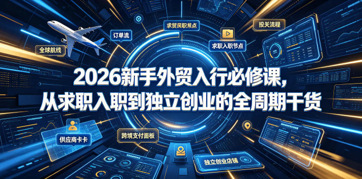 2026年外贸新手必修课：求职到创业全流程干货-资源项目网