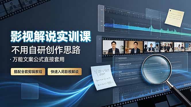 影视解说实训课：万能文案公式+剪辑教程，快速掌握影视解说技巧-资源项目网