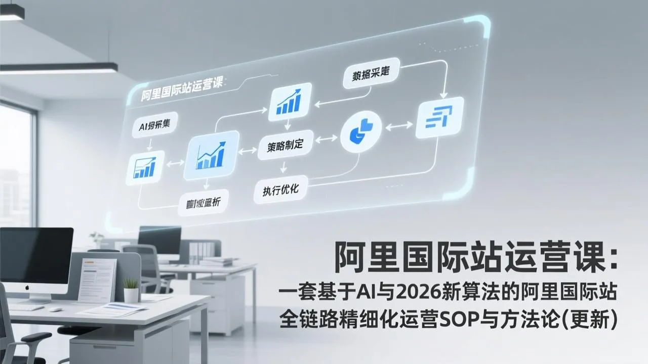 阿里国际站运营课程：2026新算法下AI驱动的全链路精细化运营SOP与方法论-资源项目网